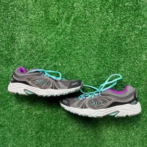 Fila Gray Purple Running Shoes Womens Size 9.5 Sneakers Athletic Activewear 🔥